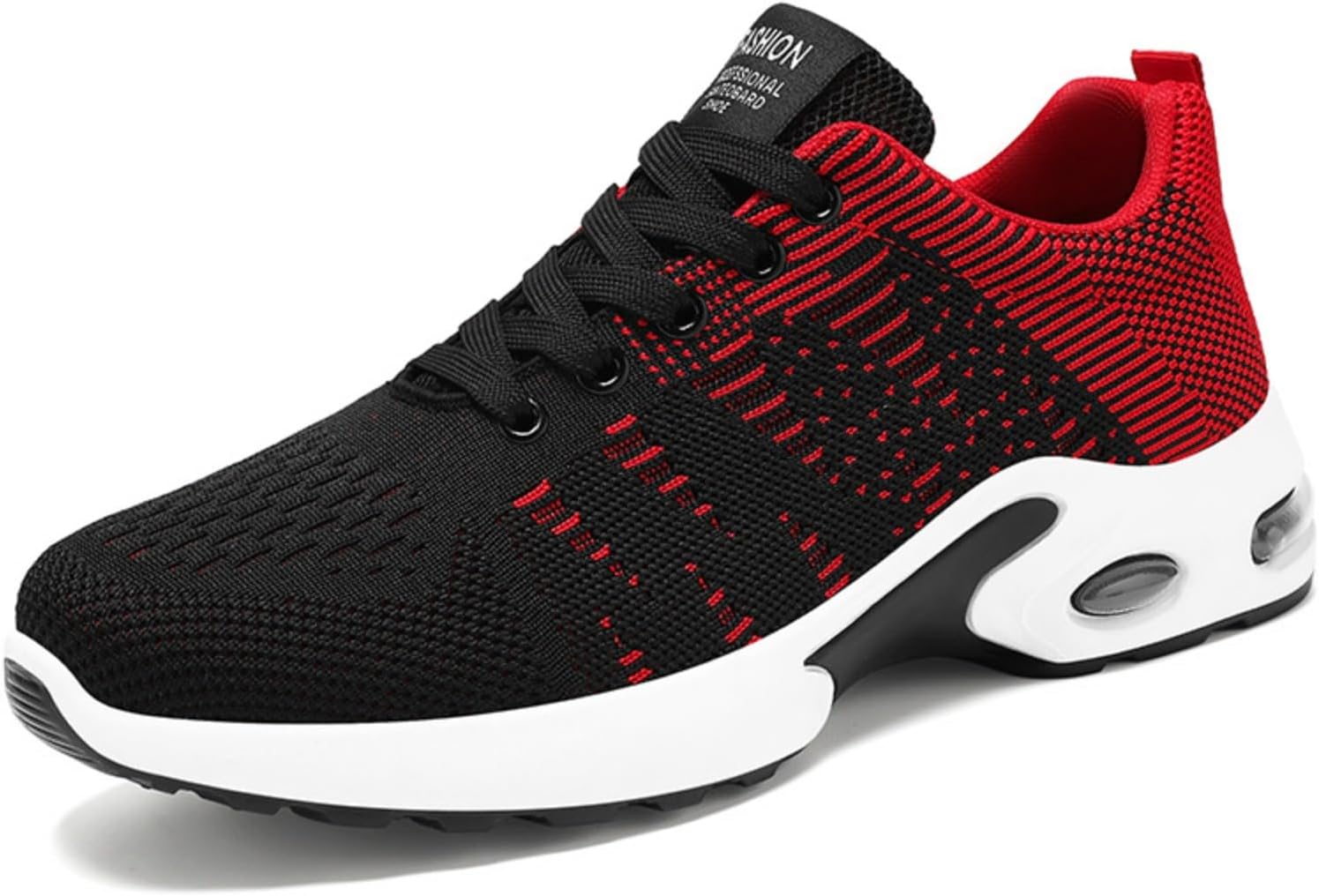 

Мужские дышащие кроссовки с противоскользящей подошвой, удобные спортивные кроссовки из вязаного материала для бега, занятий в тренажерном зале и на открытом воздухе Huayorong, черный/красный