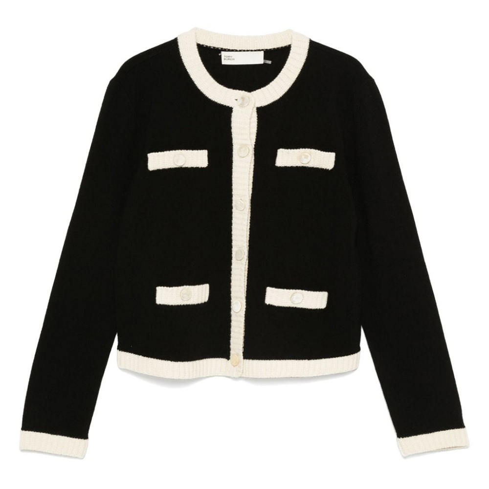 

Кардиган Kendra chunky knit TORY BURCH, черный