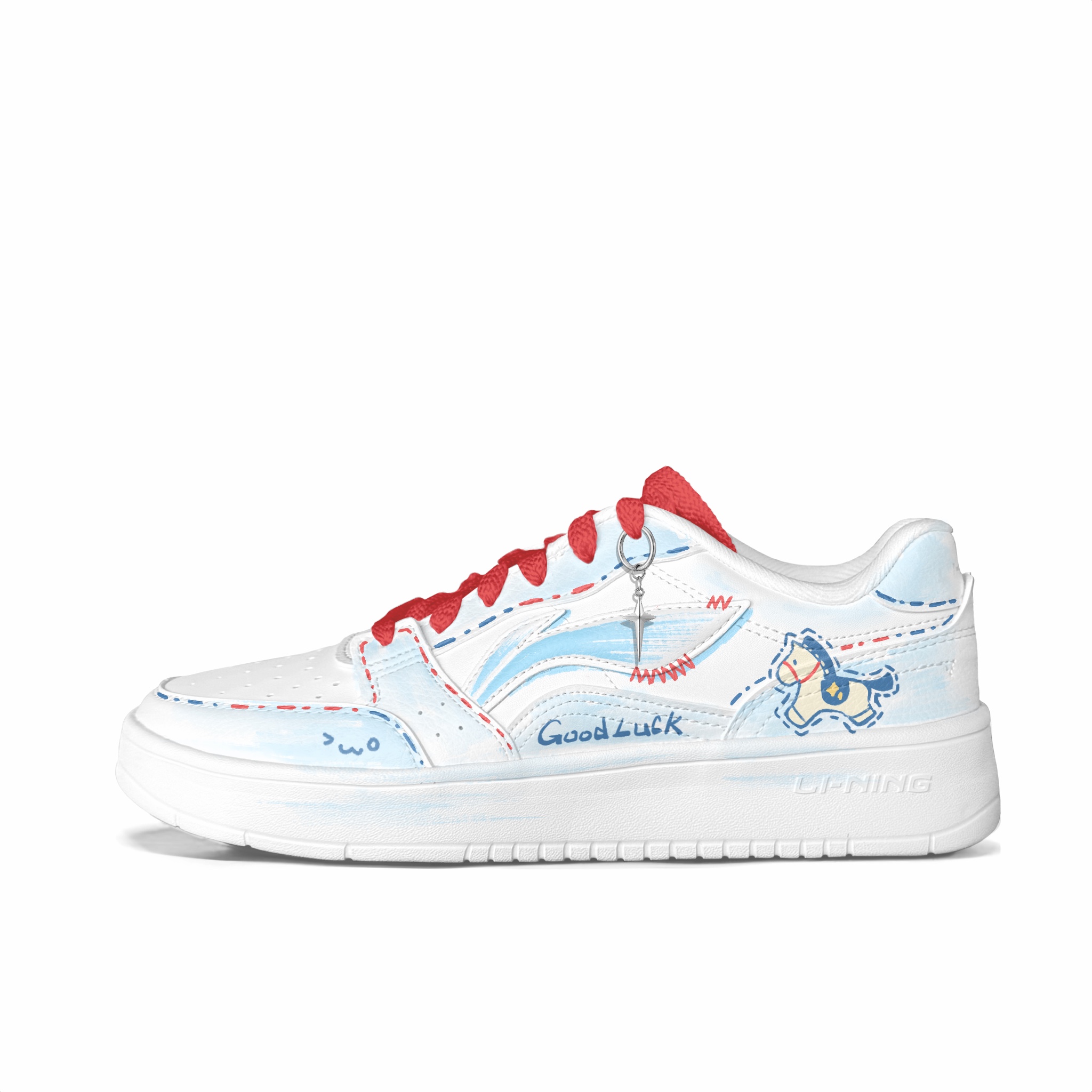 

Li-Ning Sycee Synthetic Leather Abrasion Resistant Slip Resistant низкие скейтборд кроссовки мужские синий белый
