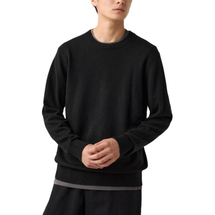 

Кашемировый свитер унисекс черный UNIQLO