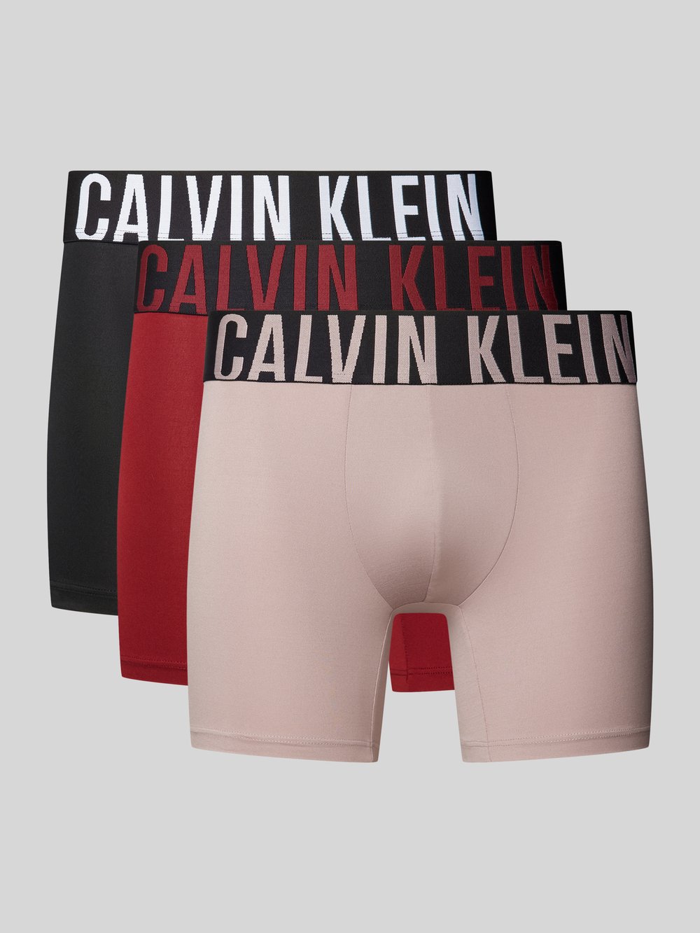 

Трусы-боксеры с логотипом на поясе в упаковке 3 шт Calvin Klein Underwear, бордовый