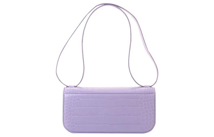 Сумка через плечо Balenciaga из коровьей кожи женская фиолетовая — фото 3