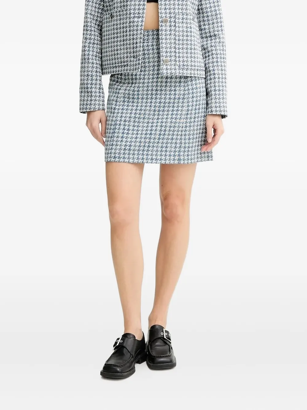 

Юбка мини в ломаную клетку с поясом Ps Paul Smith, синий