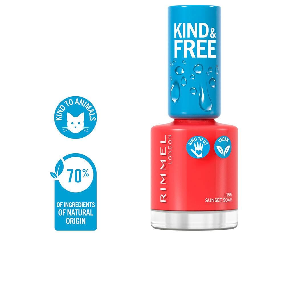 Лак для ногтей Kind & free nail polish Rimmel london, 8 мл, 155-sunset soar — фото 4