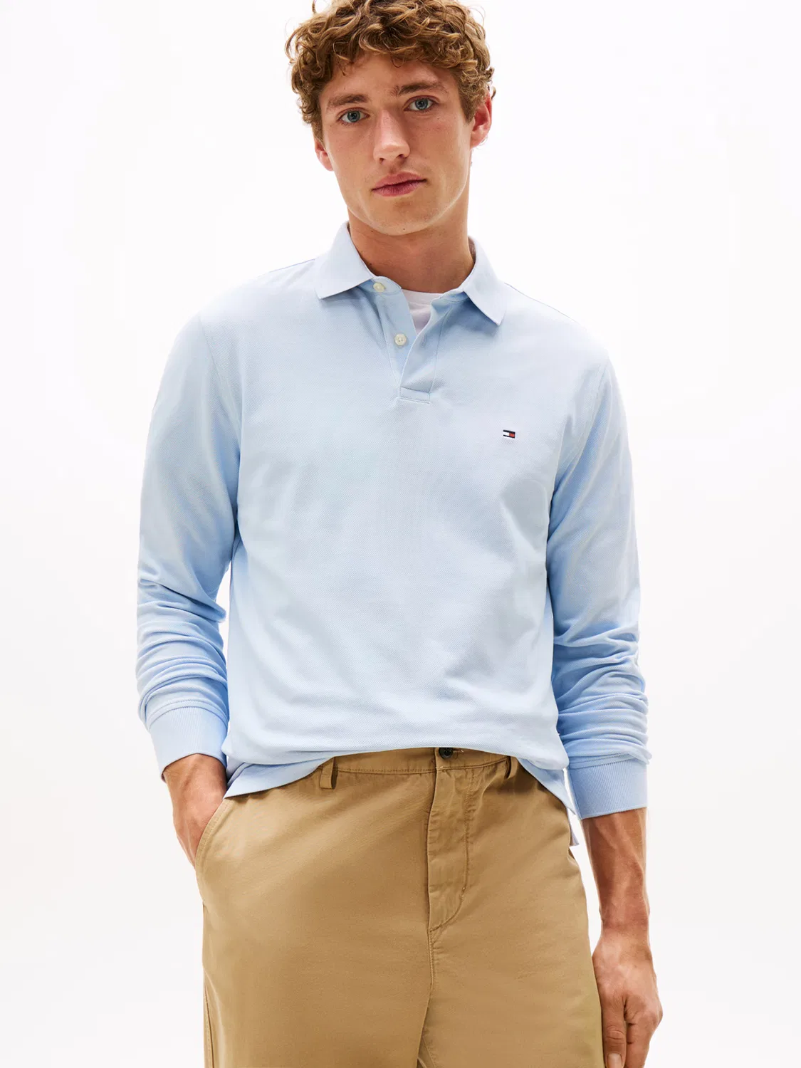 Футболка '1985 REGULAR LS POLO' Tommy Hilfiger, Light Blue — фото 2