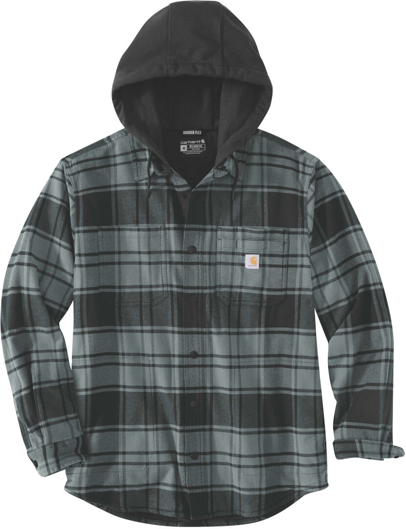 

Рубашка Carhartt Flannel Fleece Lined Hooded Shirt, темно-серый