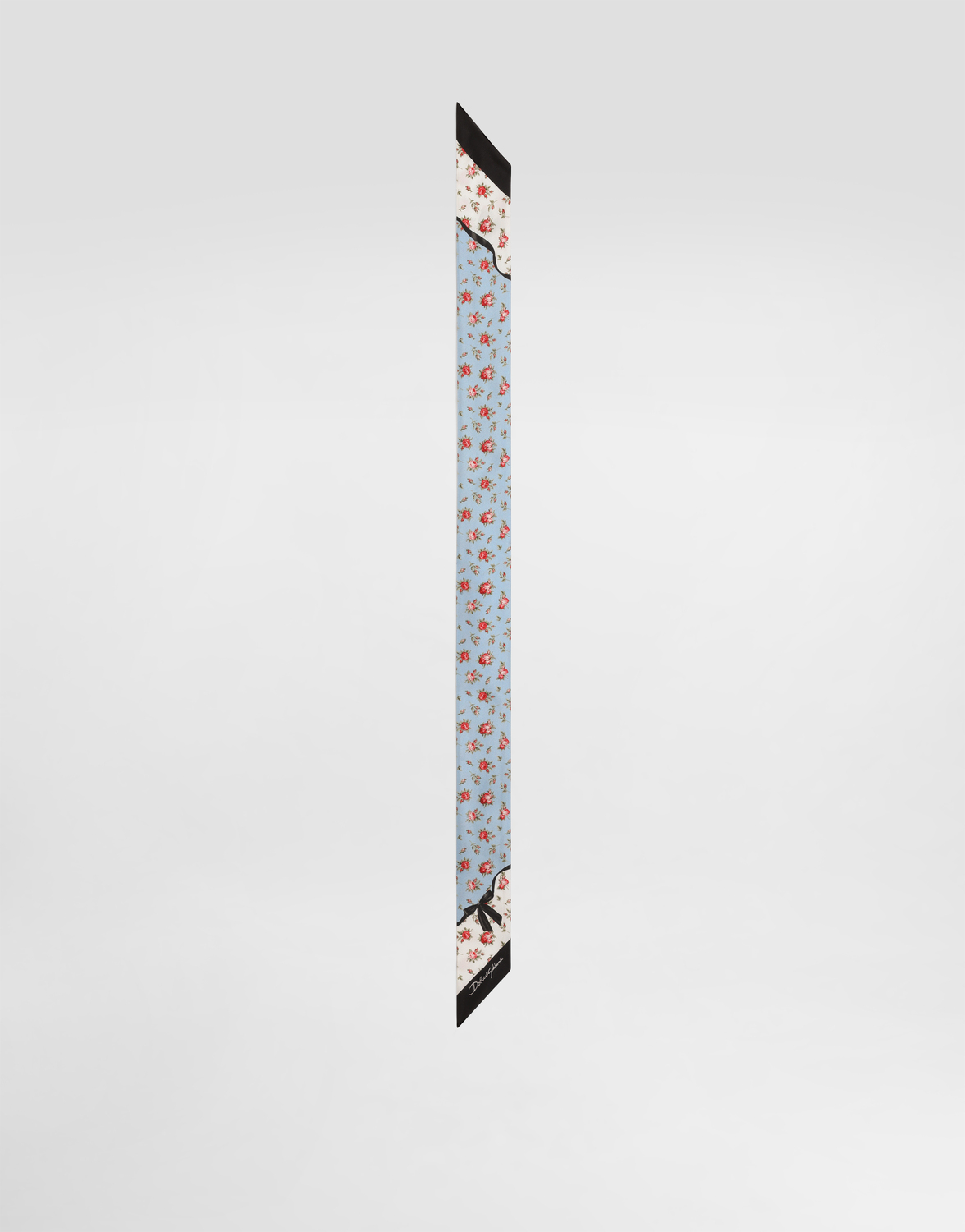 

Маленькая бандана из шелкового твила с принтом роз, 6x100 DOLCE & GABBANA, мультиколор