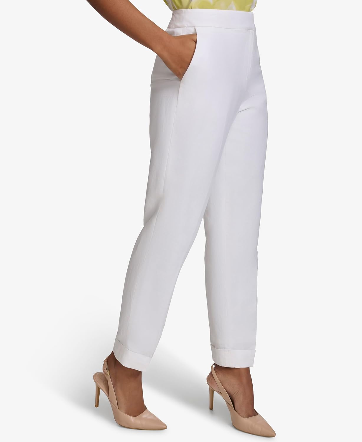 Женские брюки Calvin Klein Lux Highline (Petite, Standard и Plus), White Cream — фото 3