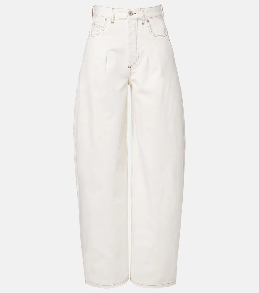 Джинсы Ovalo De-Nîmes с бочонками Jacquemus, белый