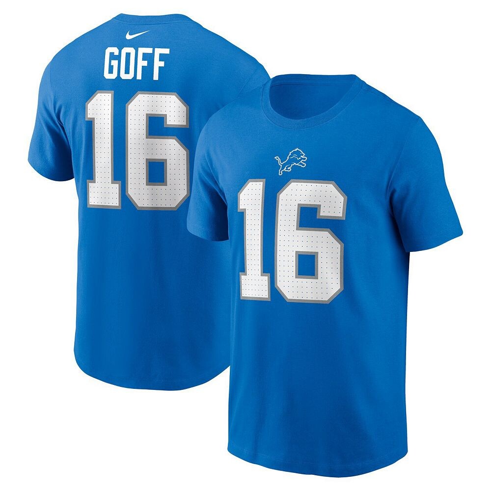 Мужская синяя футболка с именем и номером Nike Jared Goff Detroit Lions, цвет Lns Blue — фото 2