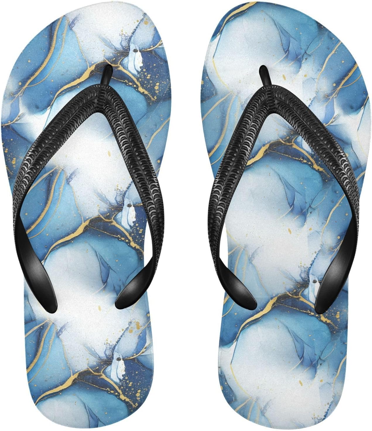 

Золотисто-голубые шлепанцы из мрамора с пляжным душем, резиновые нескользящие летние тапочки для мужчин и женщин для ходьбы Sinestour