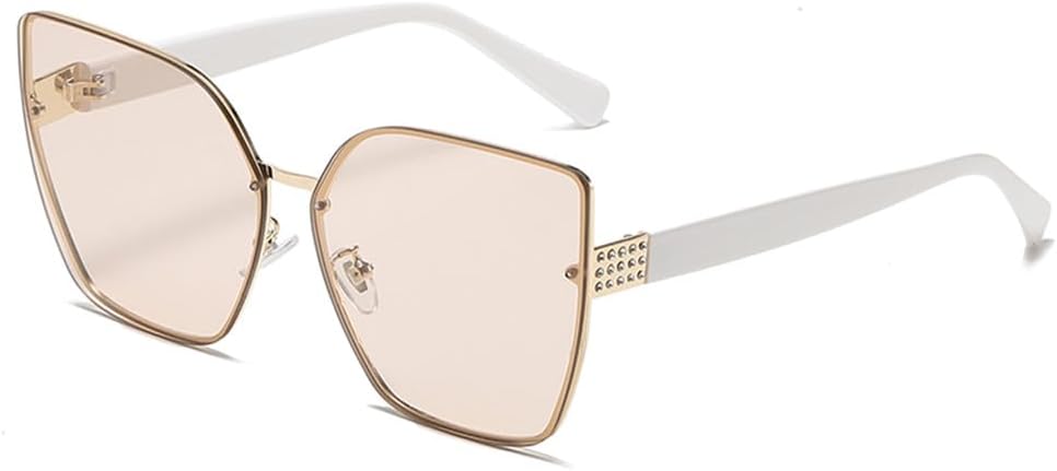 

Винтажные солнцезащитные очки без оправы, прямоугольные, с градиентным покрытием, защита от УФ-излучения UV400, дорожные солнцезащитные очки для женщин UV400 KTUCN, Champagne