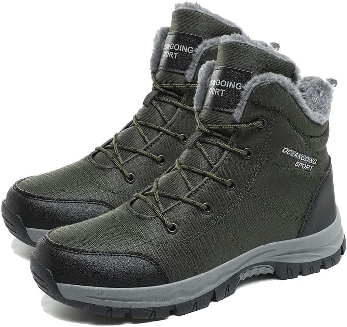 

Мужские зимние водонепроницаемые и теплые снегоходные ботинки ODIPON для прогулок на улице, зеленый