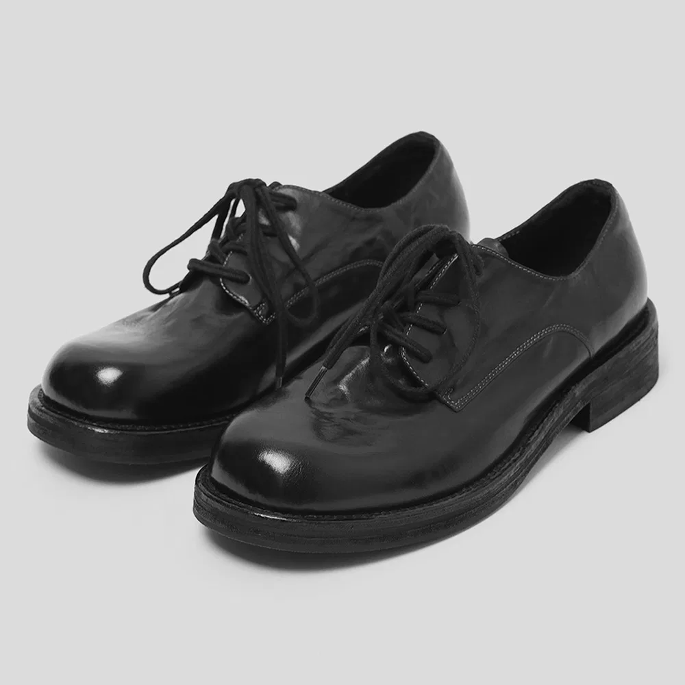 Мужские дерби Wtrd1125 Henry 4-eye из чёрной вощёной конской кожи от Wetheroad — фото 3