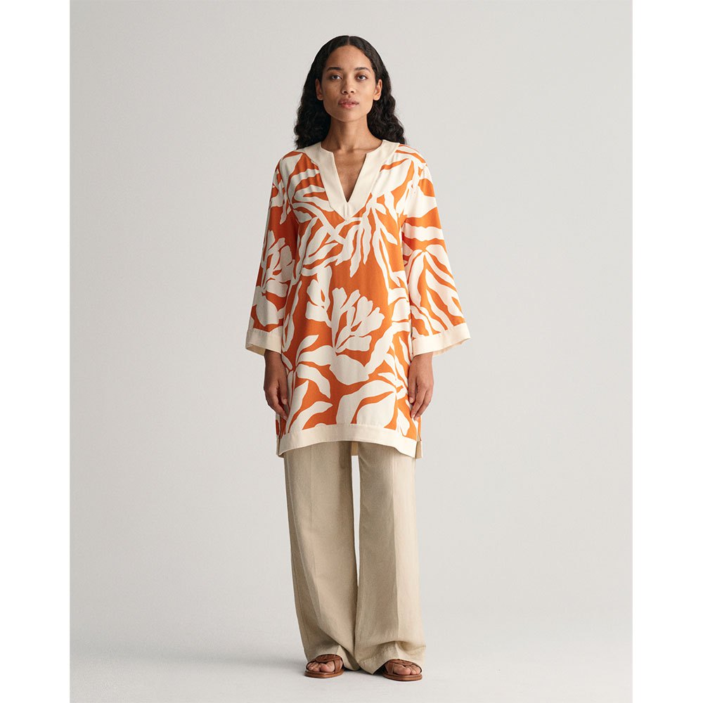 

Блуза Gant Rel Palm Print Caftan Long, оранжевый