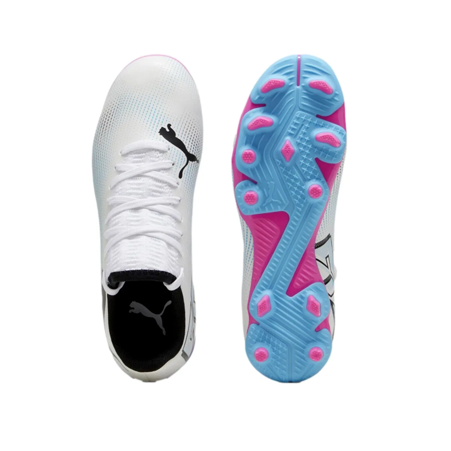 Детские кроссовки Puma Future 7 Play FG/AG Puma Black/Puma White/Poison Pink 107734-01 — фото 3