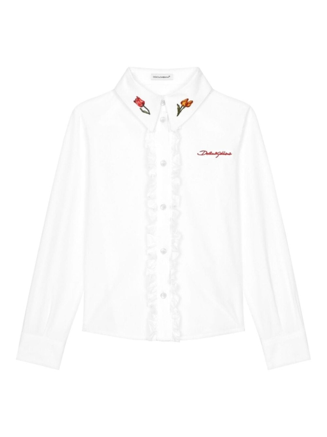 

Dolce & Gabbana Kids декорированная рубашка, белый