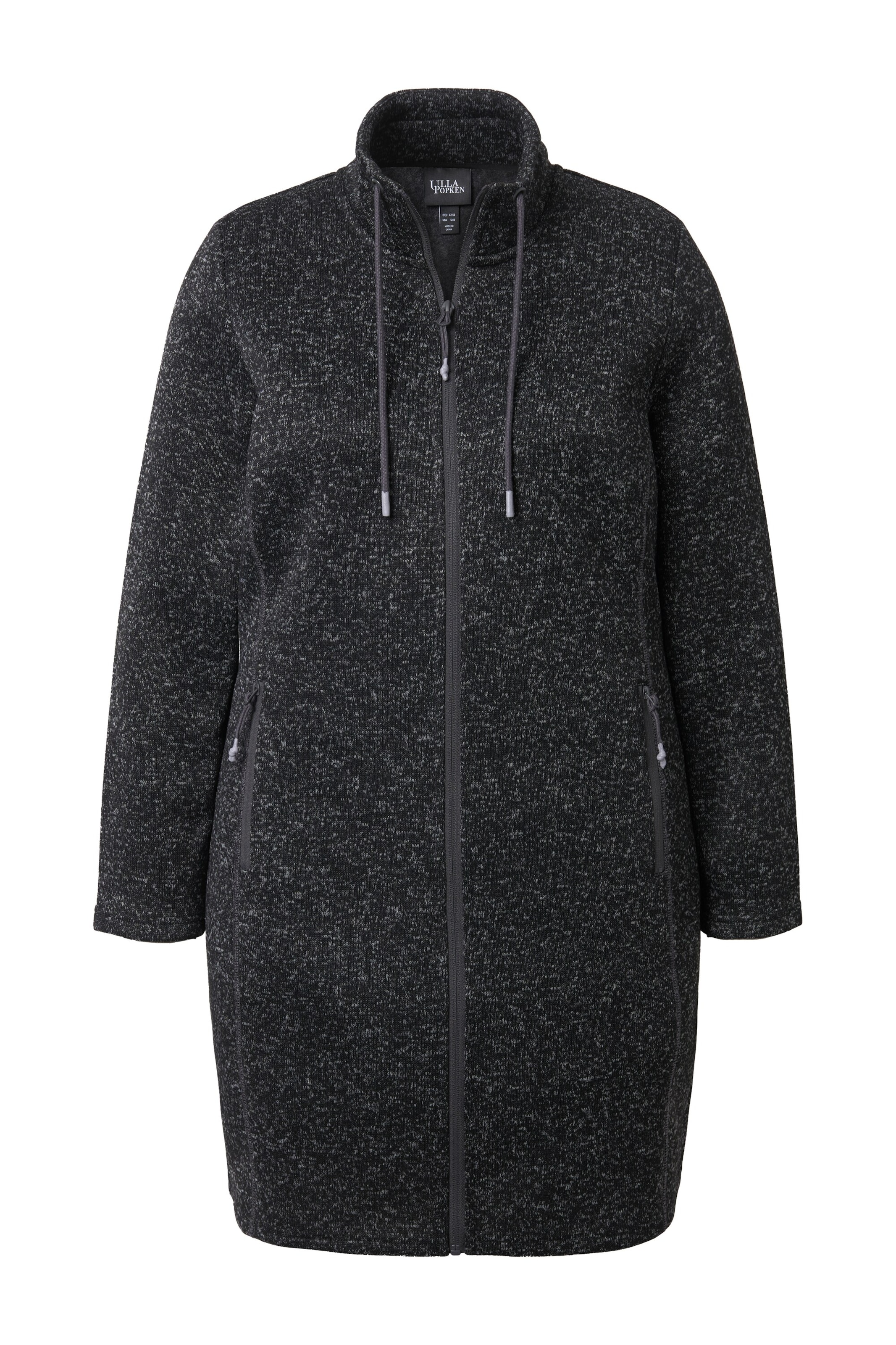 

Ulla Popken Флисовая куртка в крапчатом черном цвете
