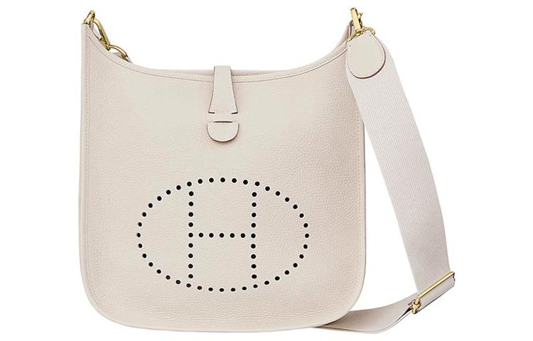 

HERMES Сумка через плечо Evelyne Clemence Bullock Leather, кроссбоди женская 10 Craie Milkshake White