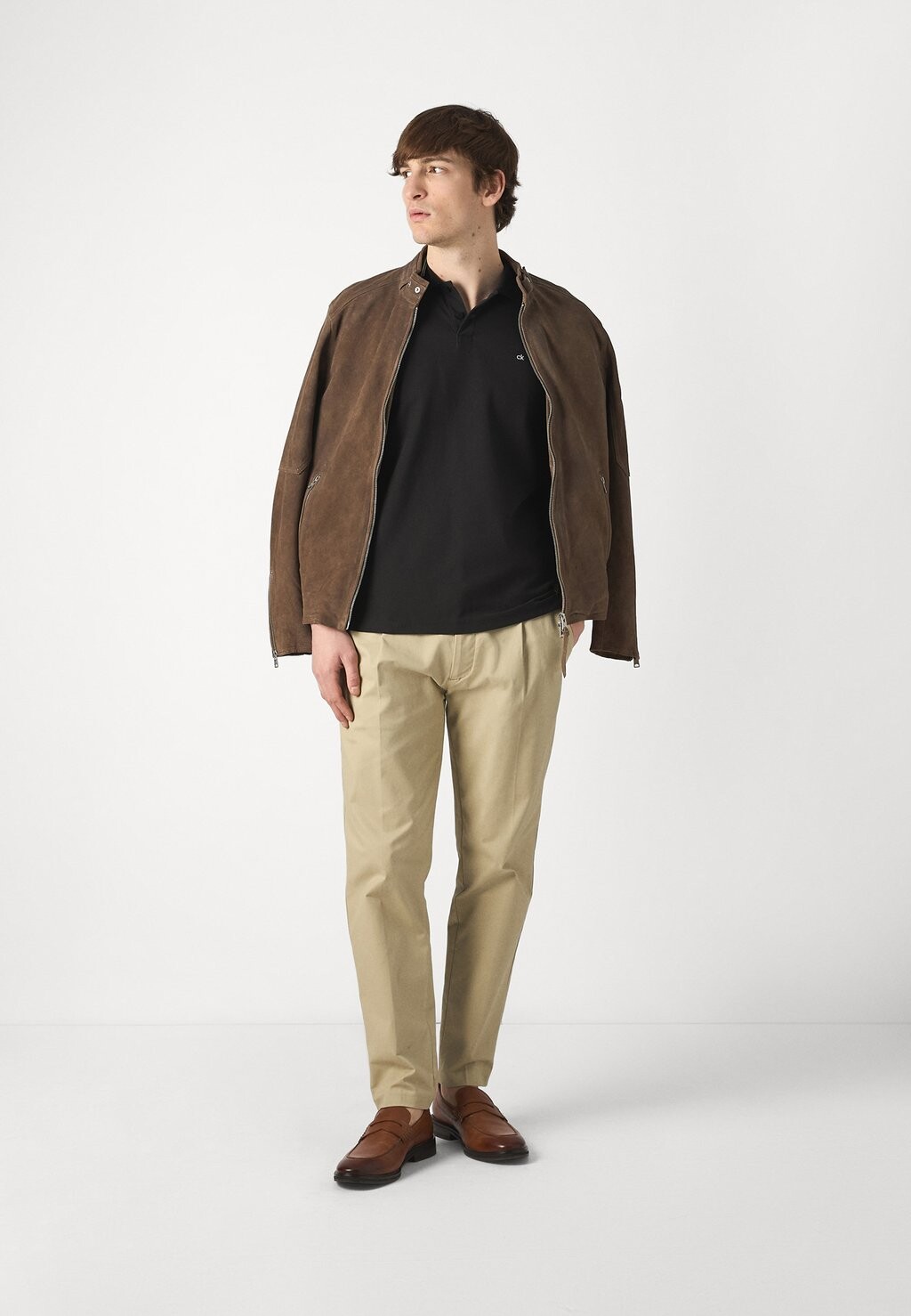 

Поло Refined Chest Logo Calvin Klein, черный