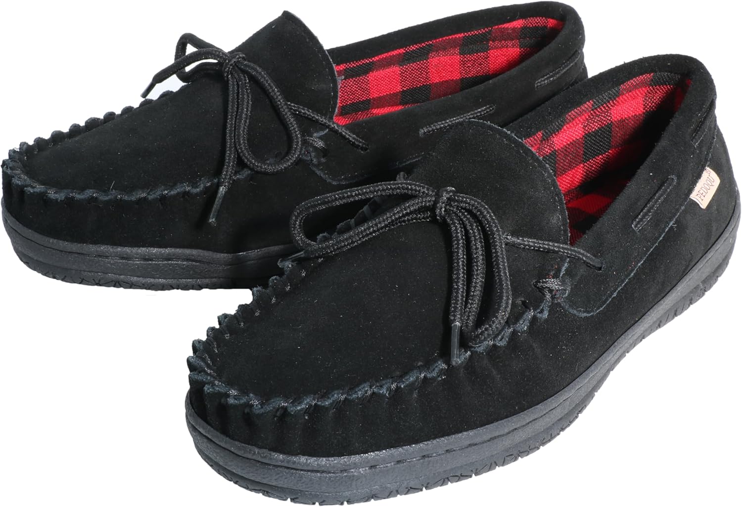 

Мужские мокасины PEDOQU с завязками, верх из натуральной кожи, стелька с эффектом памяти, теплые домашние тапочки, дышащие лоферы для дома и улицы, ширина D, черный