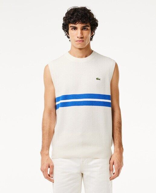 

Полосатый двусторонний жилет из пике Lacoste, белый