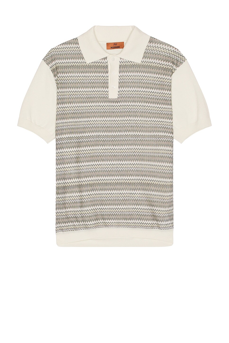 

Поло с короткими рукавами Missoni, цвет Off White & Green