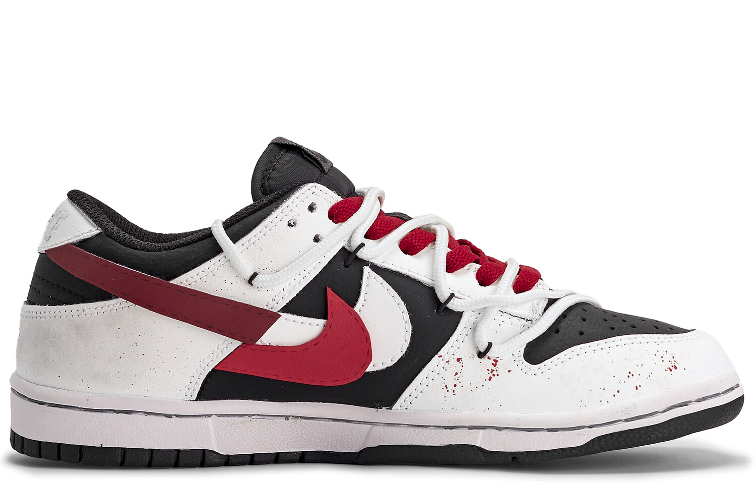 

Кроссовки Nike Dunk Skateboard Shoes Women's Low-Top White Red/Black