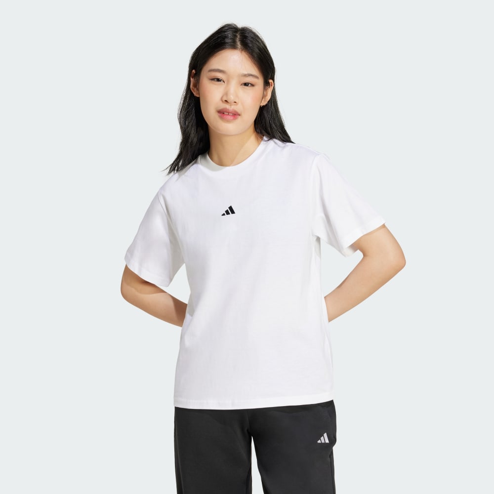 Футболка Adidas Essentials Small Logo Cotton Tee, белый/черный