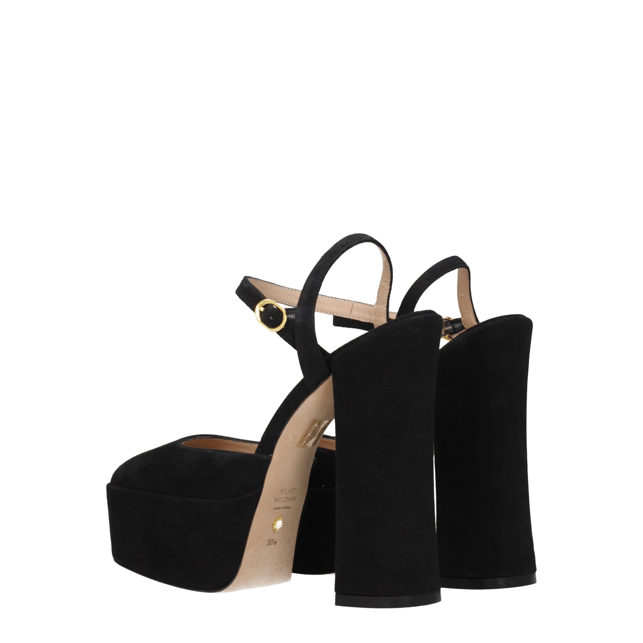 Стюарт Вайцман Кожаные женские сандалии Stuart Weitzman, черный — фото 4