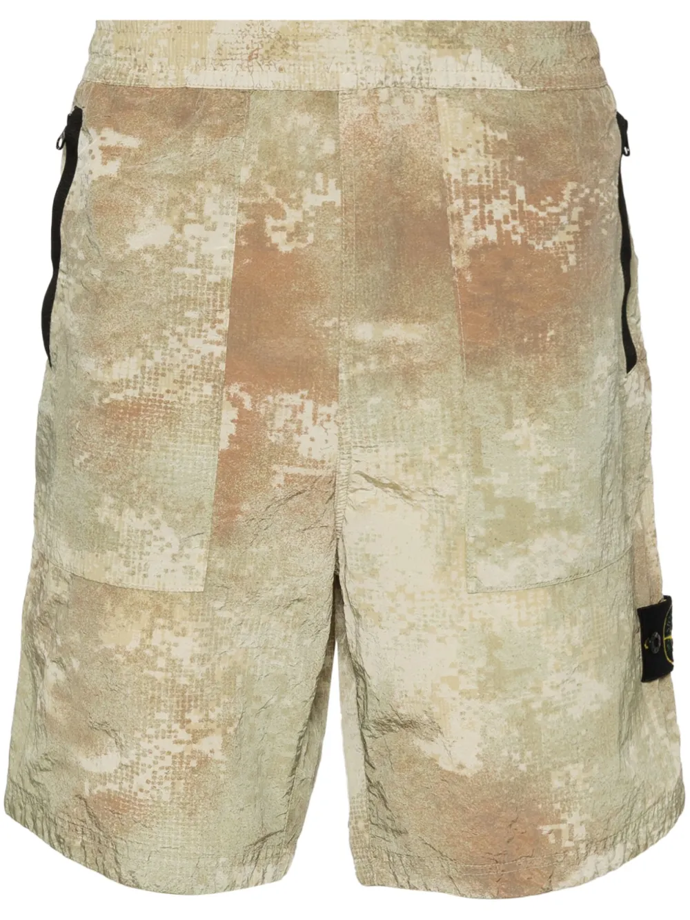 

Спортивные шорты с абстрактным принтом Stone Island, зеленый