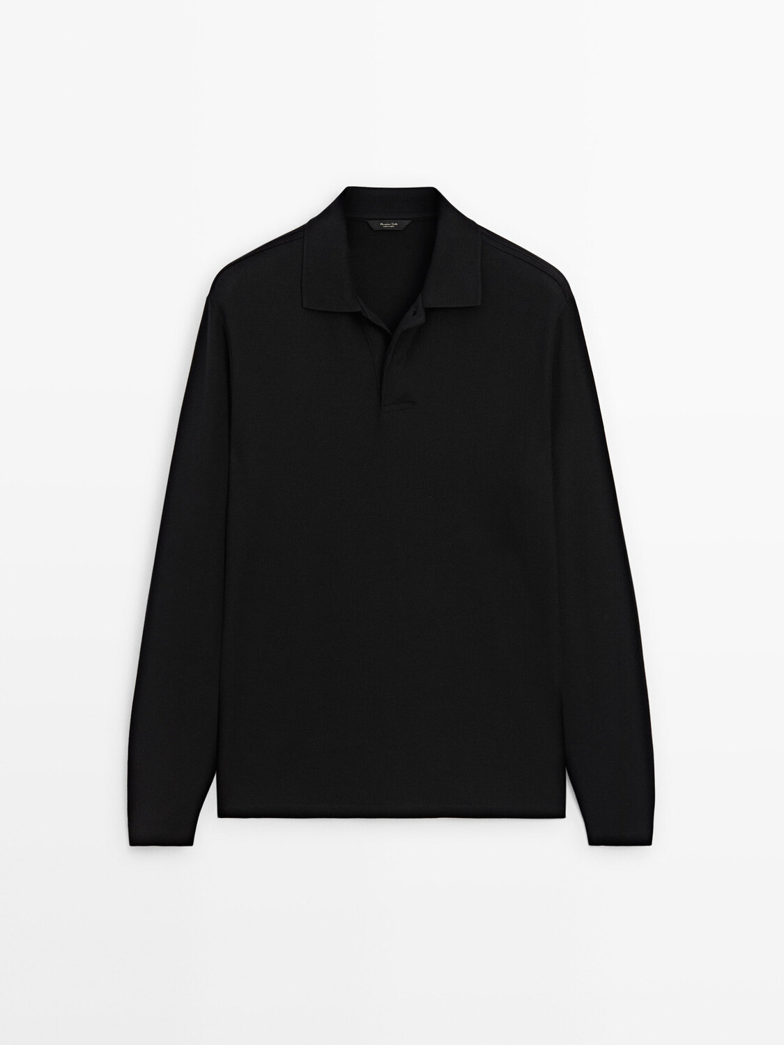 

Удобная рубашка поло с длинным рукавом Massimo Dutti, черный