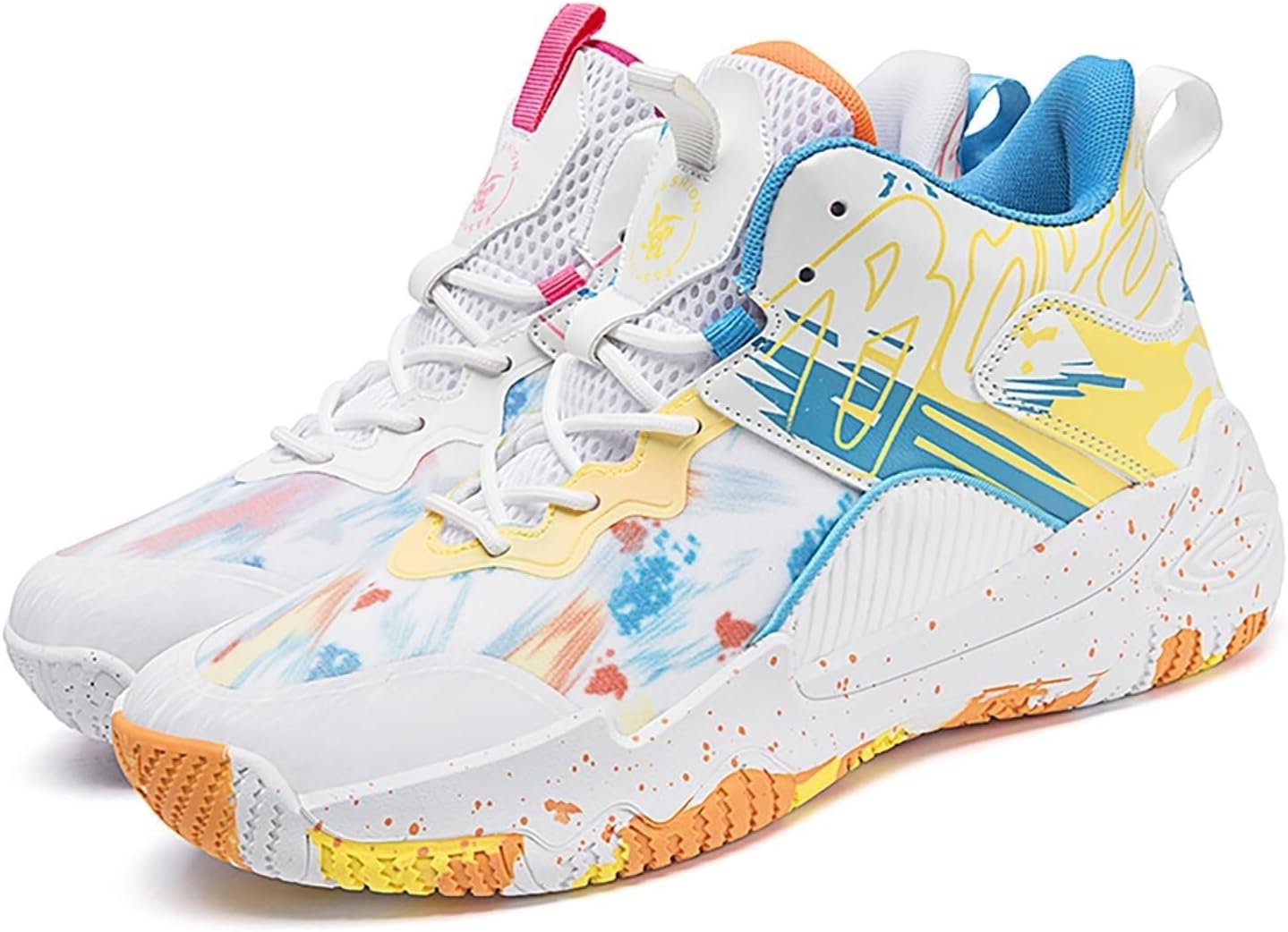 

Унисекс модные баскетбольные кроссовки, легкие, дышащие, с антискользящей подошвой, стильные кроссовки в стиле Color Block для прогулок Generic, розовый