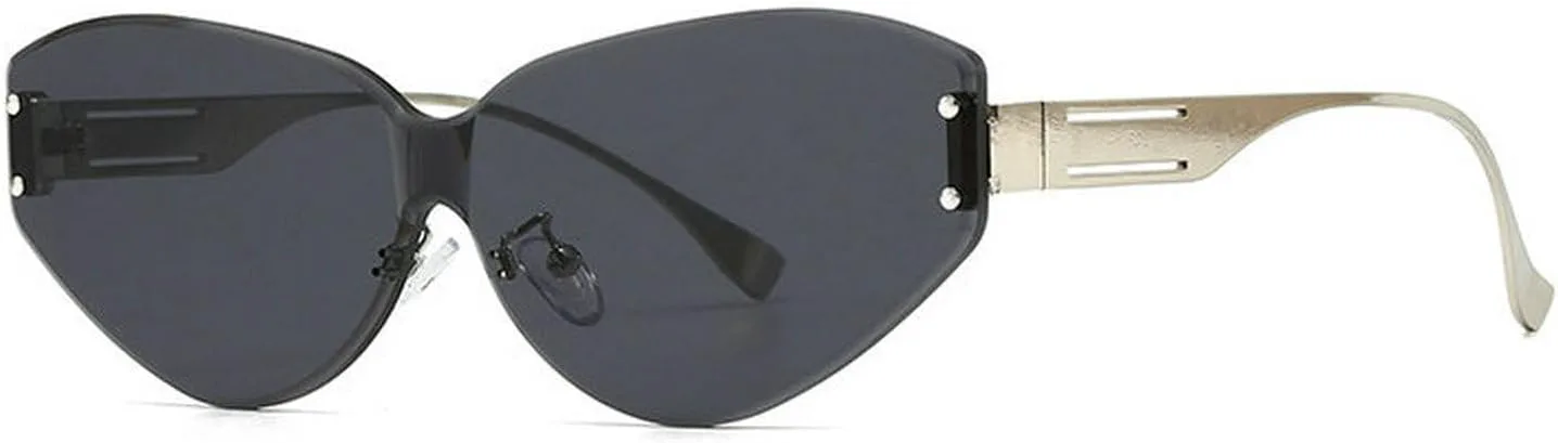 

Солнцезащитные очки Willochra в стиле ретро «кошачий глаз» для женщин, модные, без оправы, с градиентными линзами, трендовые солнцезащитные очки для мужчин F27, Black