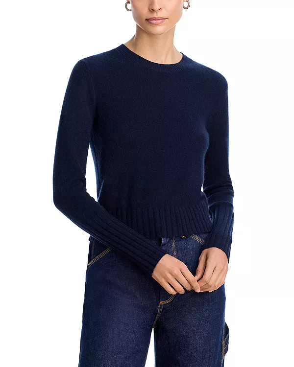 

Кашемировый усаженный свитер с круглым вырезом Guest In Residence, синий