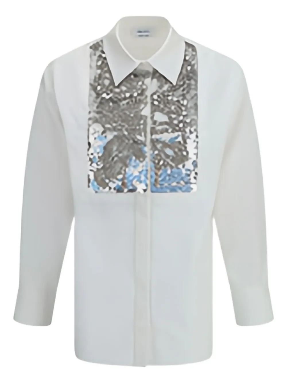 

Хлопковая рубашка, украшенная пайетками Alexander McQueen, белый