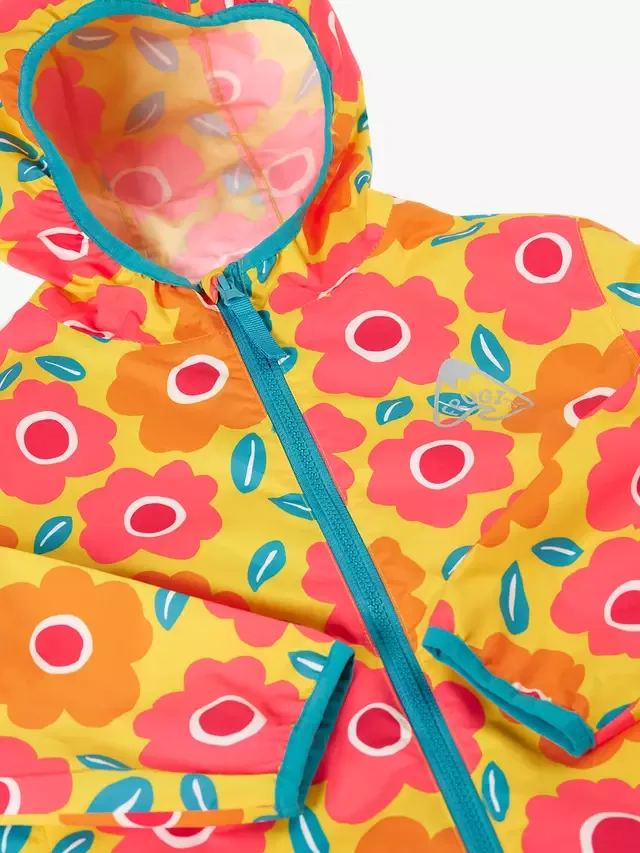 Детская водонепроницаемая куртка Rain Or Shine с цветочным принтом, Floral Fields Frugi — фото 4