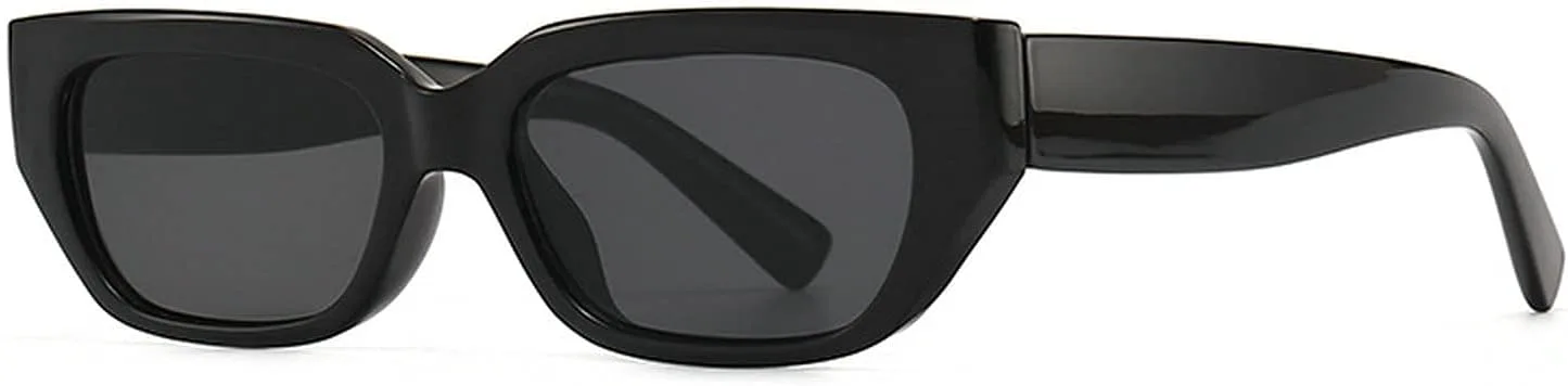 

Солнцезащитные очки COTIA прямоугольной формы для женщин, ретро-модные узкие солнцезащитные очки с защитой от УФ-излучения UV 400, квадратная оправа, Black