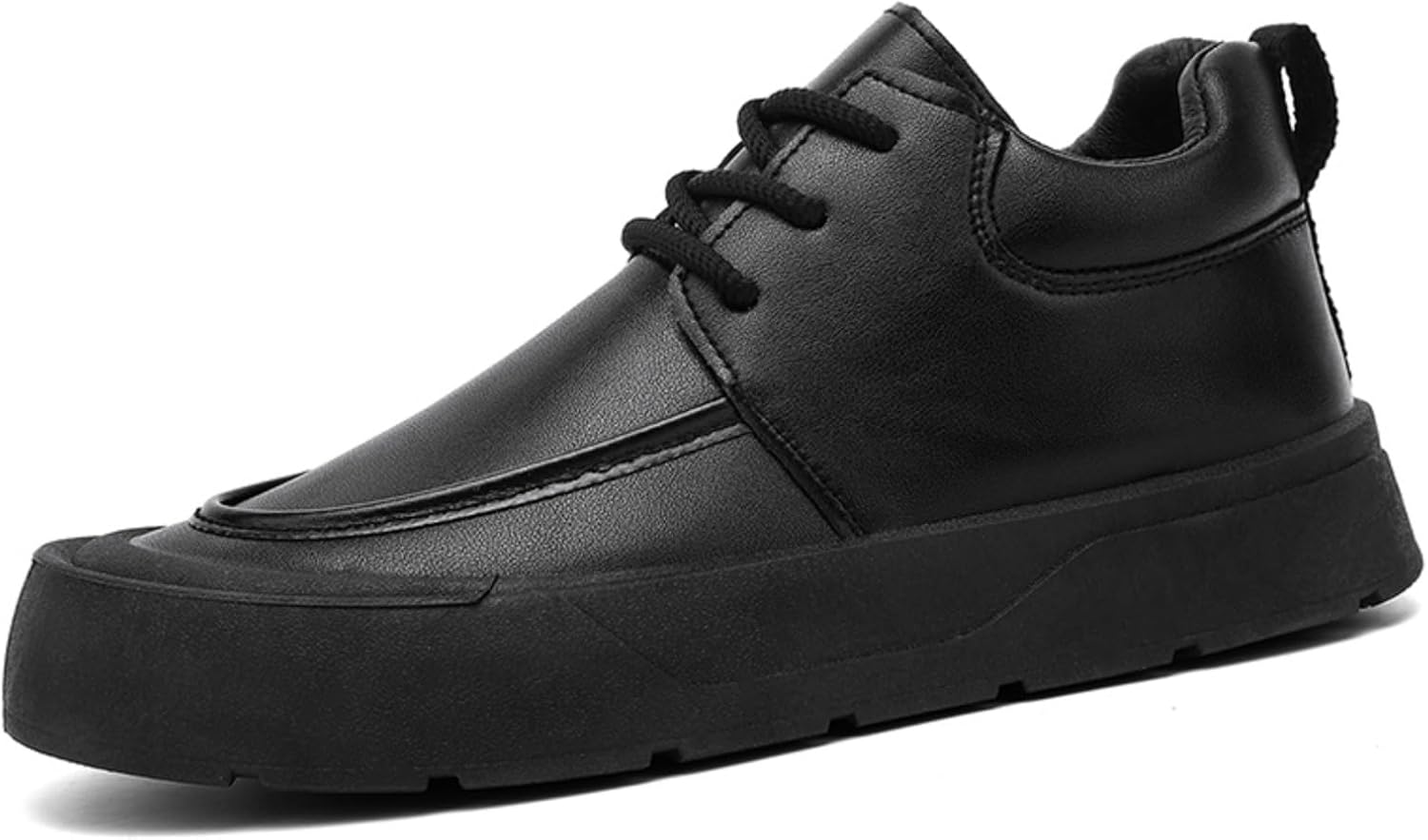 

Мужские черные повседневные кроссовки из кожи/замши на шнуровке - кроссовки с толстой подошвой, низкие, в ретро минималистичном стиле для ежедневной носки в городском стиле Kelibasi