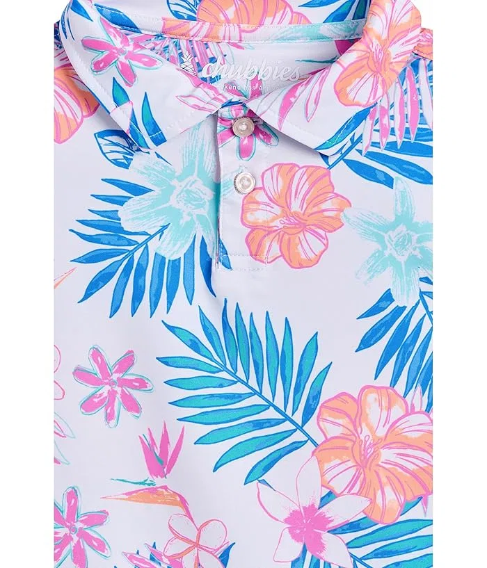 Футболка поло с тропическим принтом Chubbies Kids, Optic White/Pattern Based — фото 3