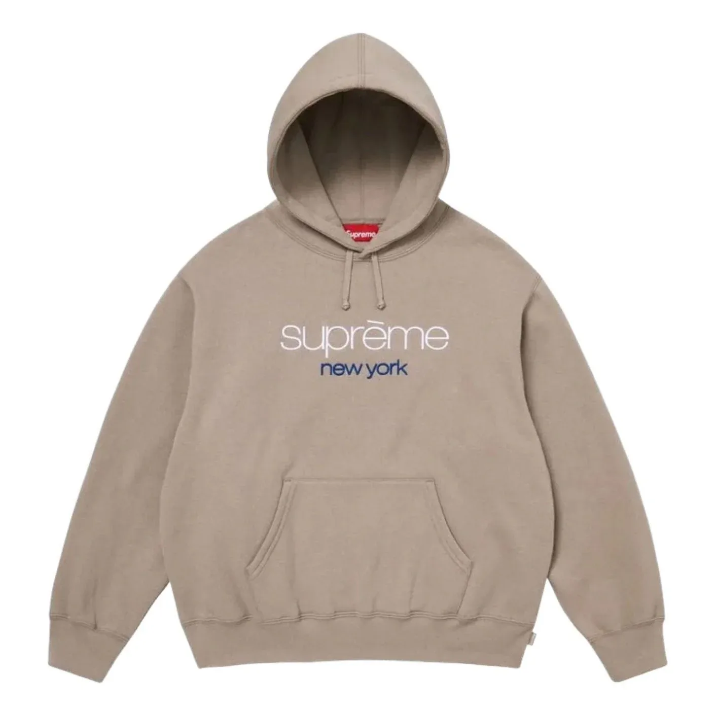 Толстовка Supreme SS26 Classic Logo Hooded Sweatshirt 'Taupe', Tan