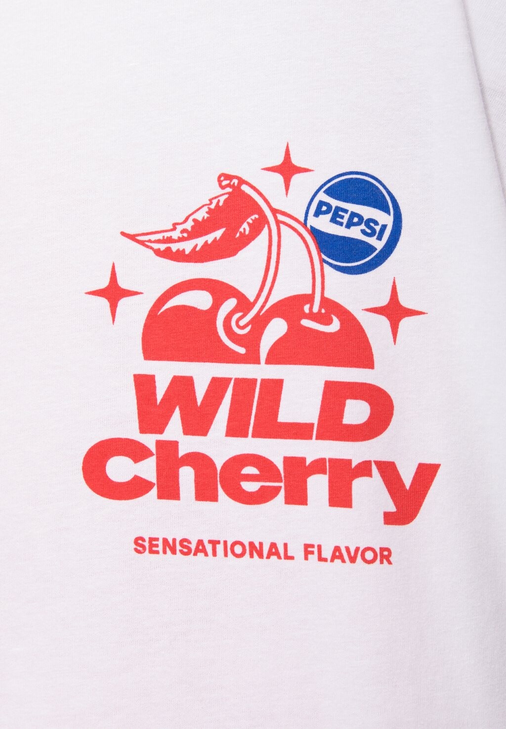 

Принт на футболке SHORT SLEEVE PEPSI CHERRY PULL&BEAR, белый