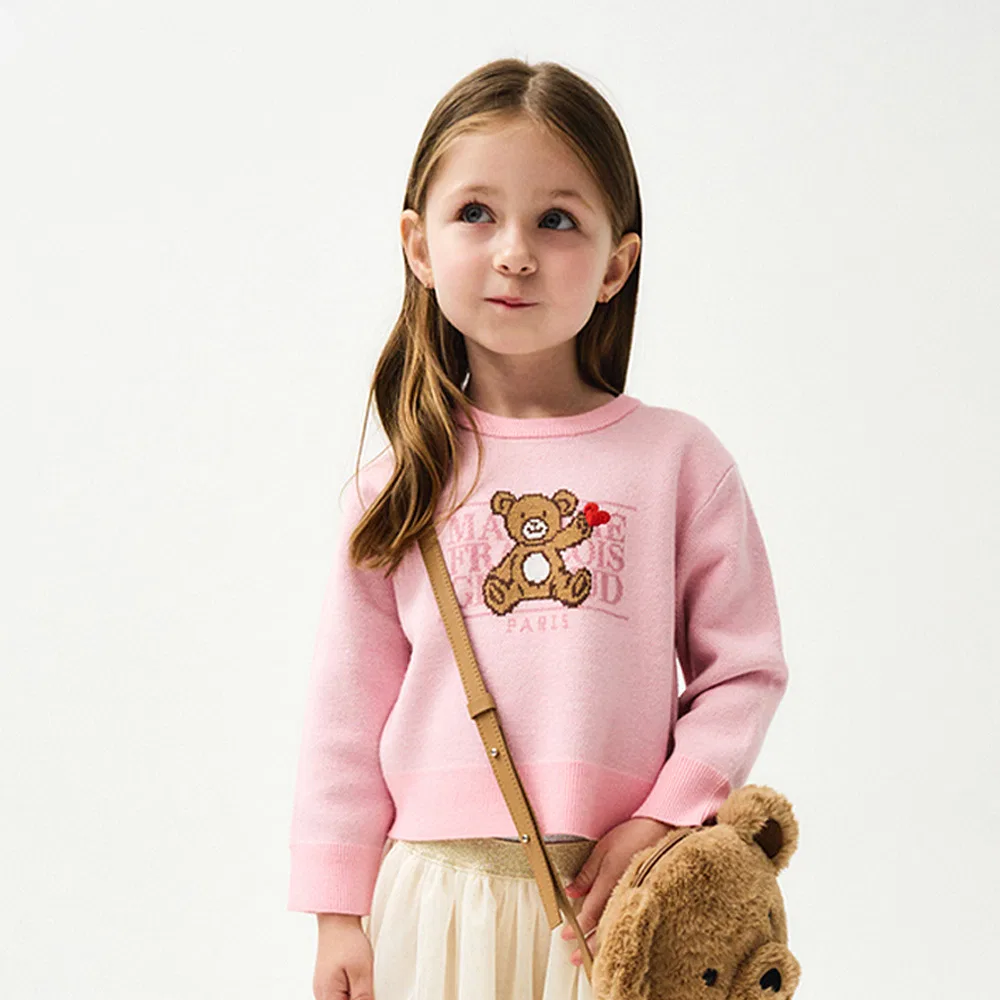 Детский пуловер Enfant Bear Classic Logo розовый от Marithé Kids