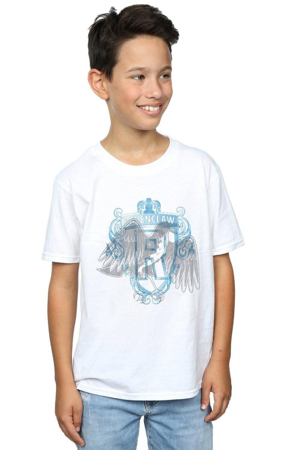 

Футболка с гербом Рейвенкло и Ворона Harry Potter, белый