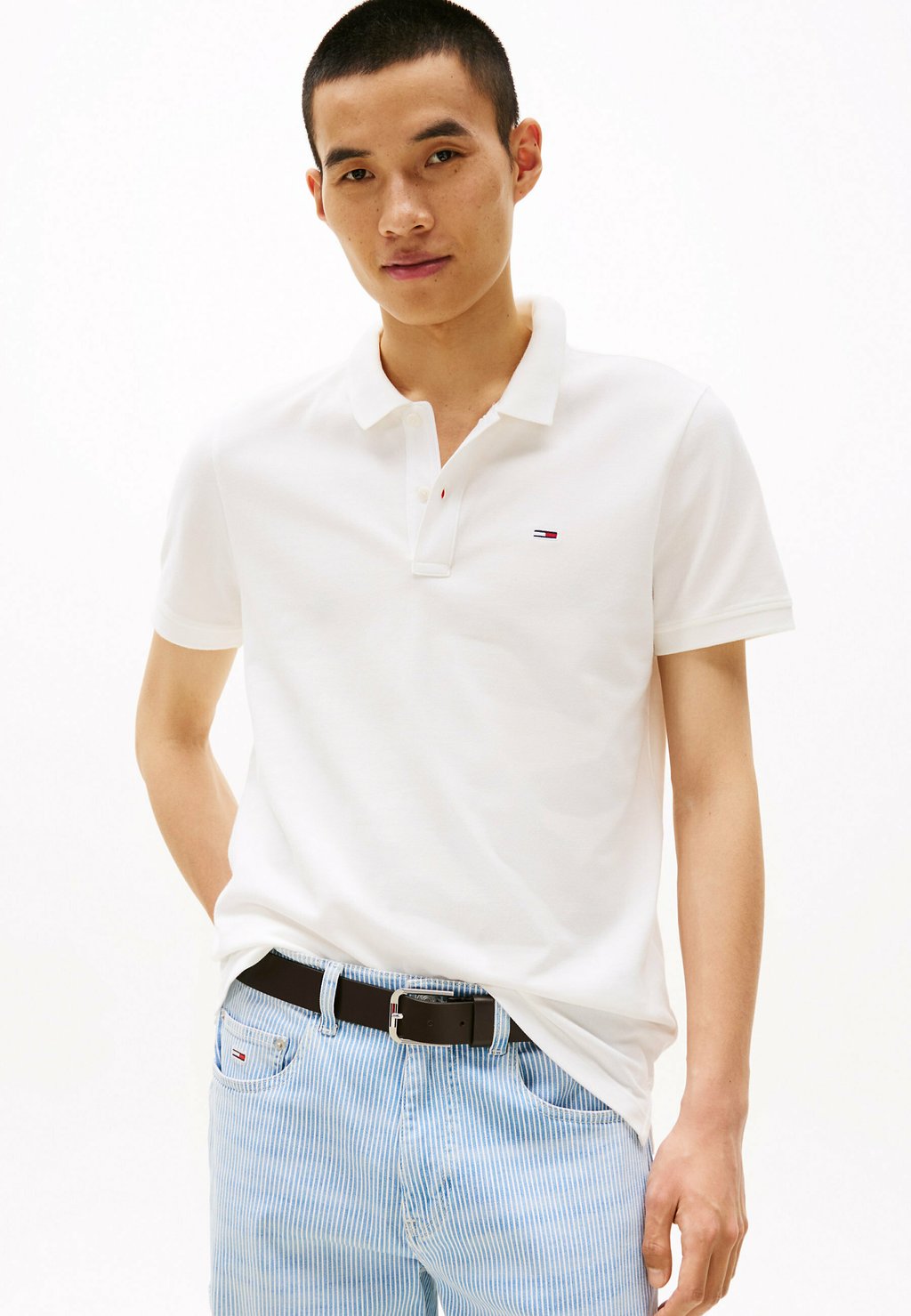 

Рубашка поло PLACKET Tommy Jeans, молочный