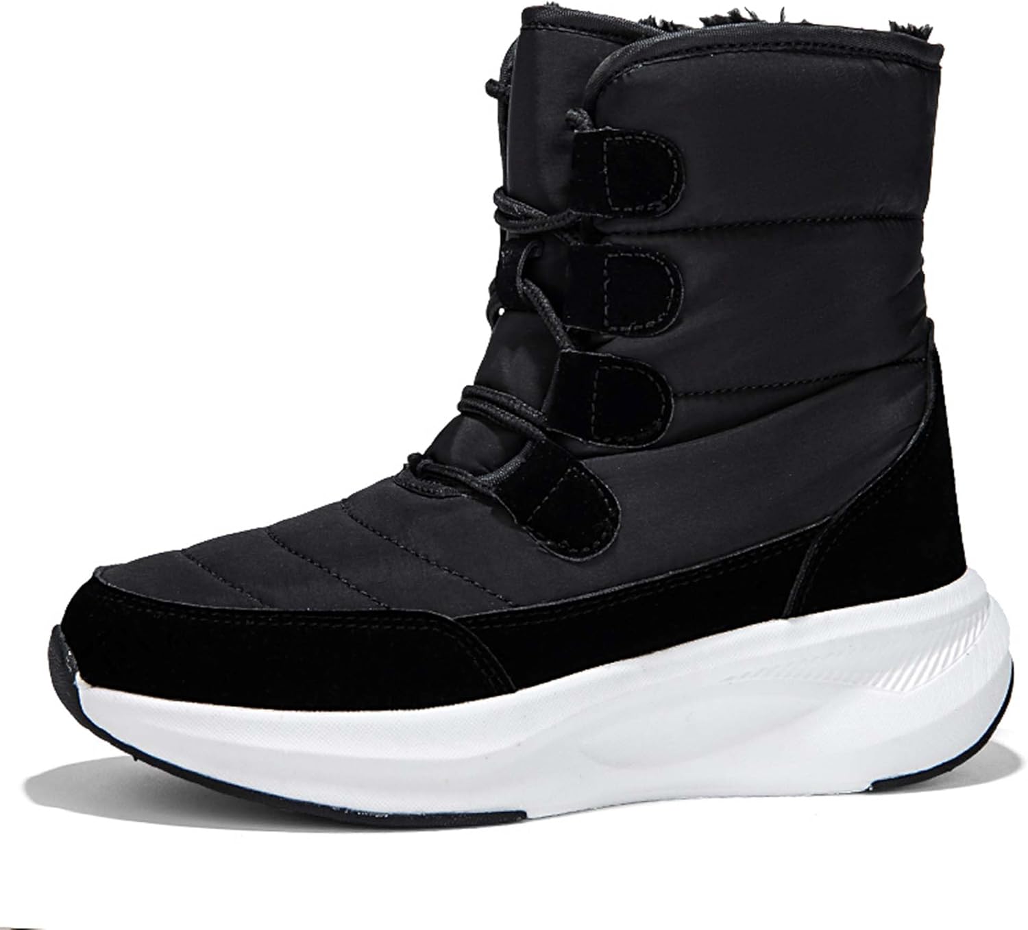 

Мужские и женские зимние снегоступы, водонепроницаемые, с теплой флисовой подкладкой, зимние походные ботинки до щиколотки, противоскользящие, подходят для холодной погоды, прогулок, работы и спорта Generic, черный
