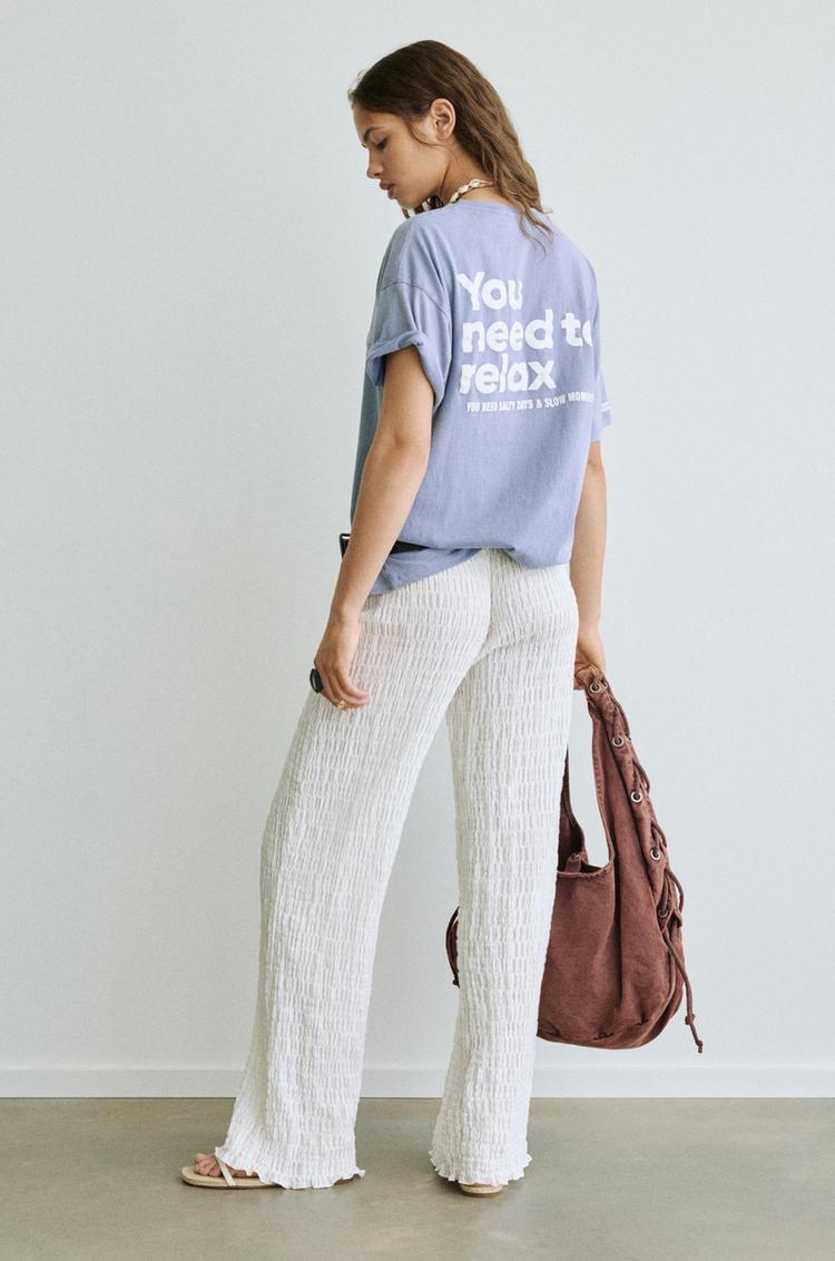 

Футболка с принтом Relax Pull And Bear, синий
