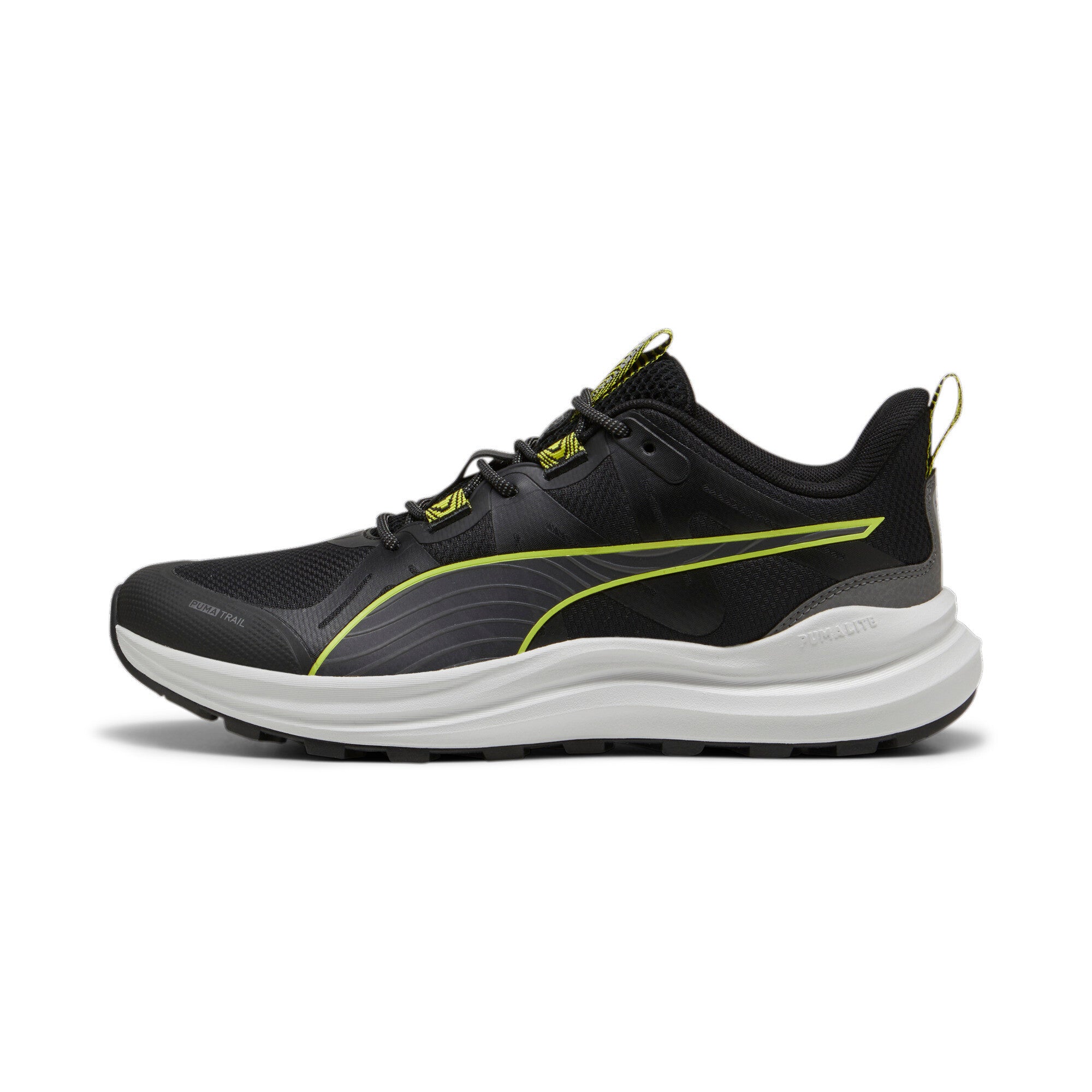 

Мужские кроссовки для бега по пересеченной местности PUMA Reflect Lite, цвет Black/Cool Dark Gray/Lime Pow