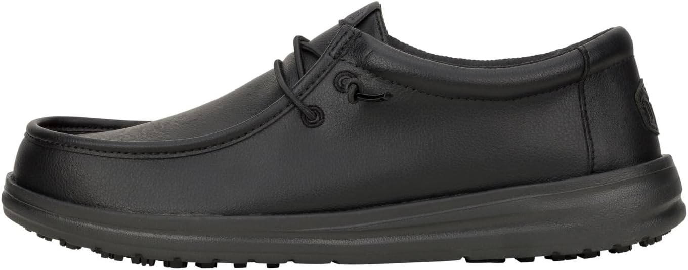 

Мужские слипоны HEYDUDE Wally Work CE, Легкая сертифицированная рабочая обувь CE, Водоотталкивающая и противоскользящая подошва, черный