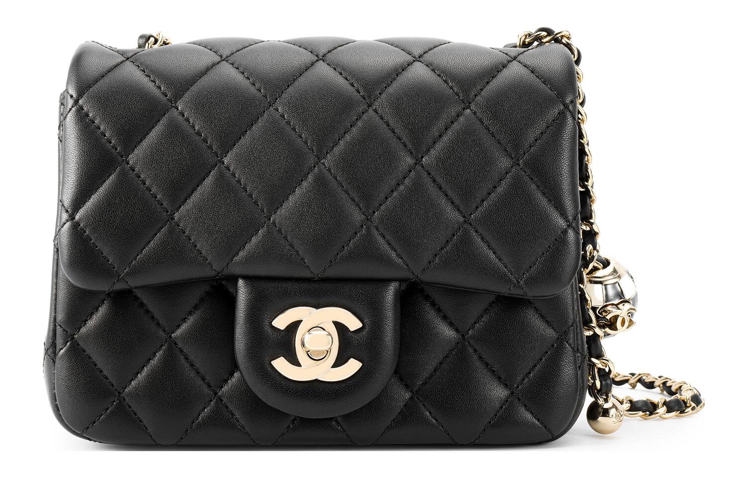 CHANEL Барашковая сумка с клапаном, через плечо, на плечо, женская черная — фото 2